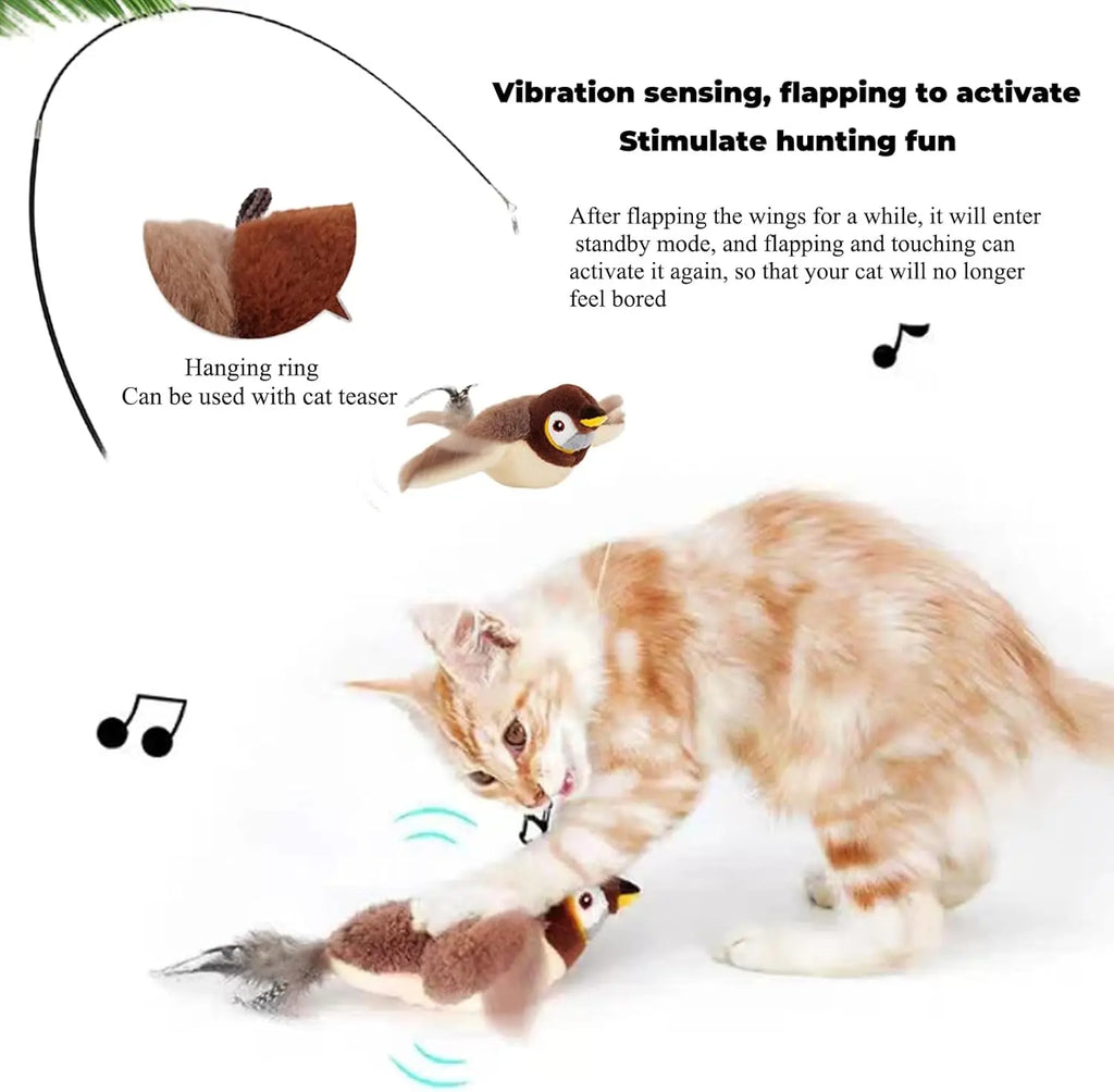 Flapping Wings Sparrow Bird Cat Toy