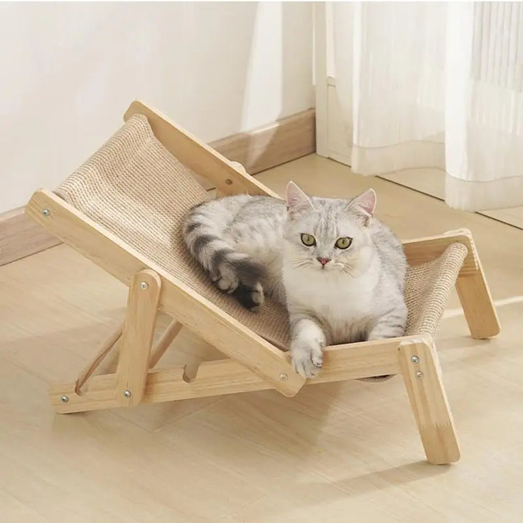 New Cat Chair Pet Sisal Bed Adjustable Recliner Portable Puppy Sleeping Nest House Comfort Nestapply Cat Dog Supplies