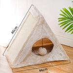 Triangle Pet Cat Bed Foldable Comfortable Tent House Sisal Scratching Cat House Pet Triangle Tent Foldable Pet Tent