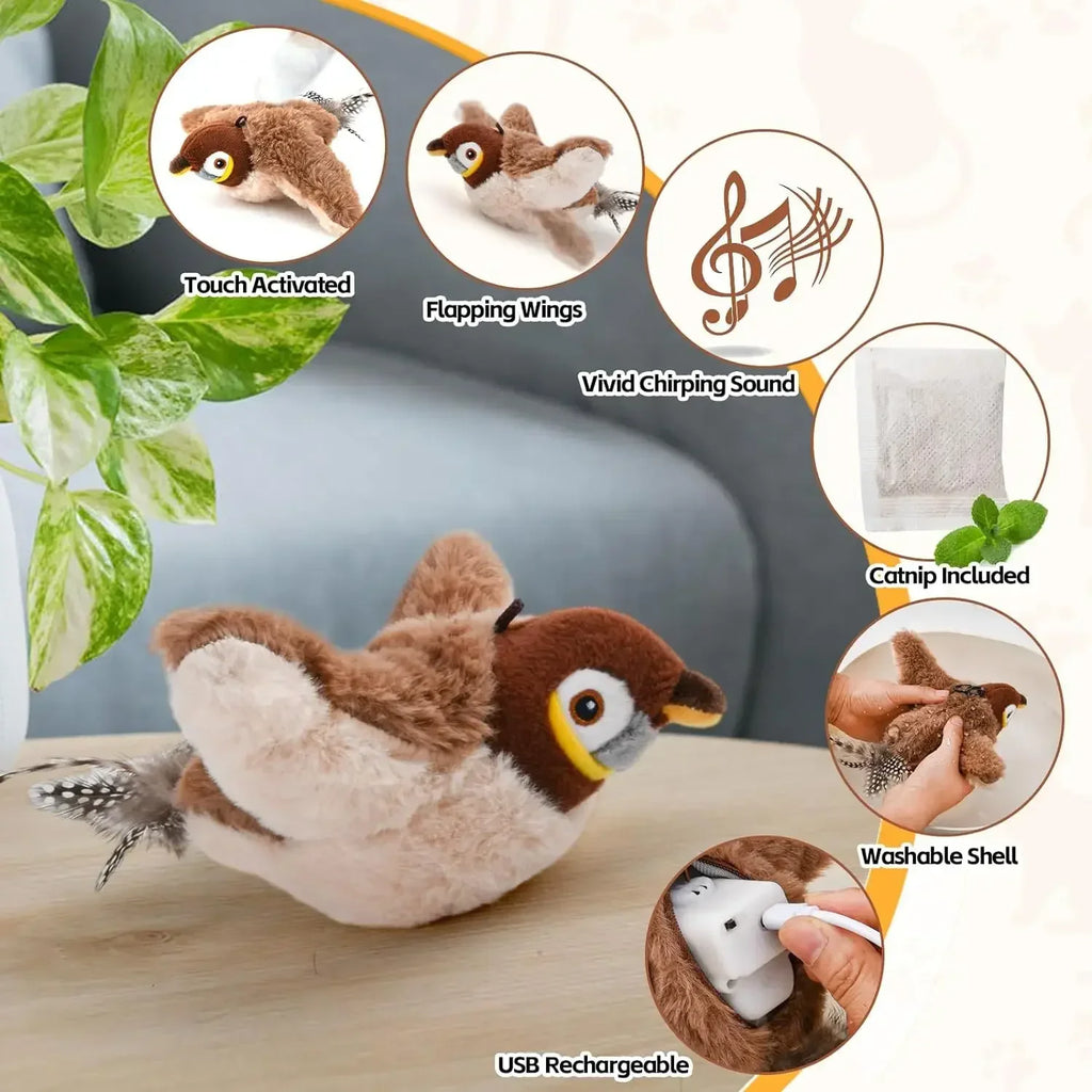 Flapping Wings Sparrow Bird Cat Toy