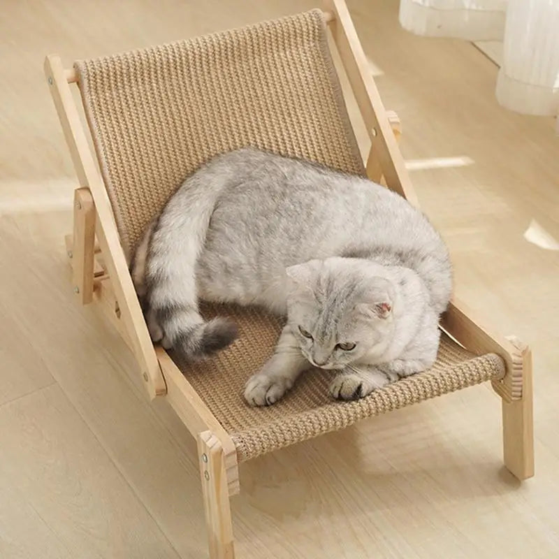 New Cat Chair Pet Sisal Bed Adjustable Recliner Portable Puppy Sleeping Nest House Comfort Nestapply Cat Dog Supplies