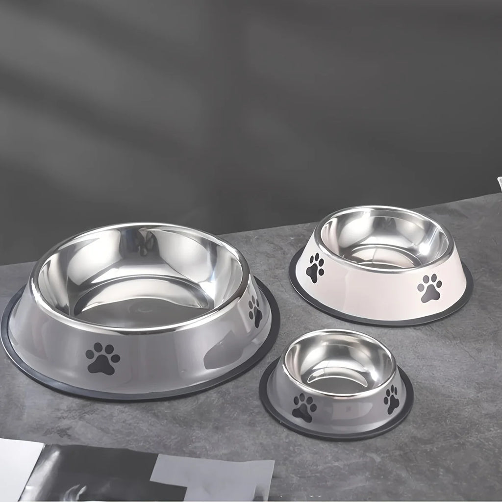 1PC Stainless Steel Pet Bowl Cat Bowl Dog Food Bowl Multi-Specification Anti-fall Food Bowl Food Bowl Feeding Pet Supplies